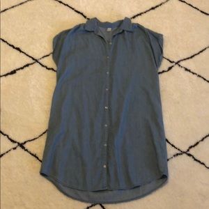 Denim midi shirt dress